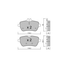 GT2i Club remblokken achter voor MERCEDES S Klasse VII (W222, V222, X222) S560 Maybach 4-matic 470pk 2013-05-01- - GT-PC10460 - 3666618580081