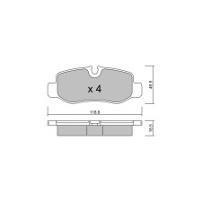 GT2i Club remblokken achter voor MERCEDES BENZ V-Klasse II (W447) 5.0 4x4 376pk 2014-03-01- - GT-PC10470 - 3666618580098