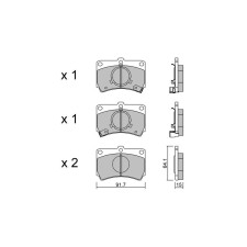 GT2i Club Avant remblokken voor MAZDA 323 III Hatchback (BF) / Familia 2.4 16V 202pk 1985-08-01-2004-07-01 - GT-PC1050 - 3666618580128