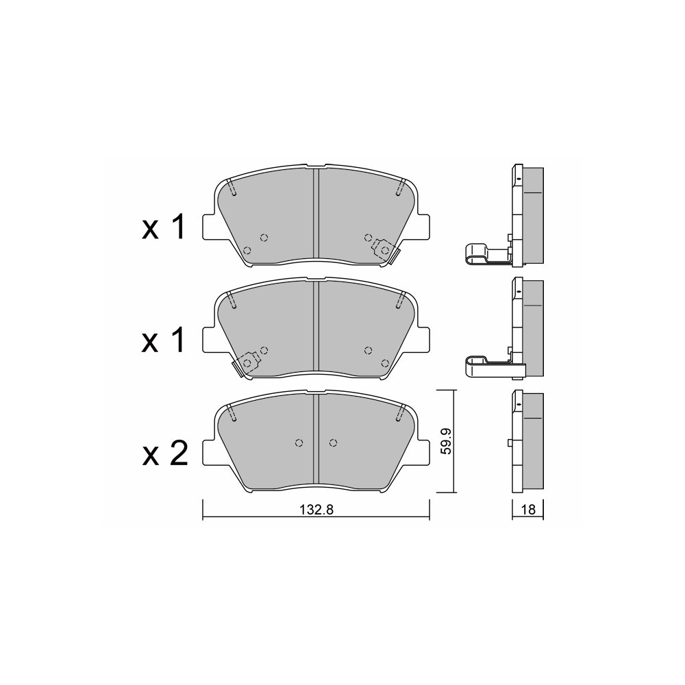GT2i Club Avant remblokken voor KIA Carens IV 2.0 300pk 2013-03-01- - GT-PC10500 - 3666618580135