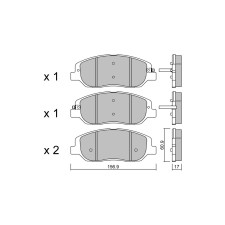 GT2i Club Front brake pads for HYUNDAI Grand Santa Fe/ Maxcruz 3.3 GDi 4WD 294cv 2013-01-01-