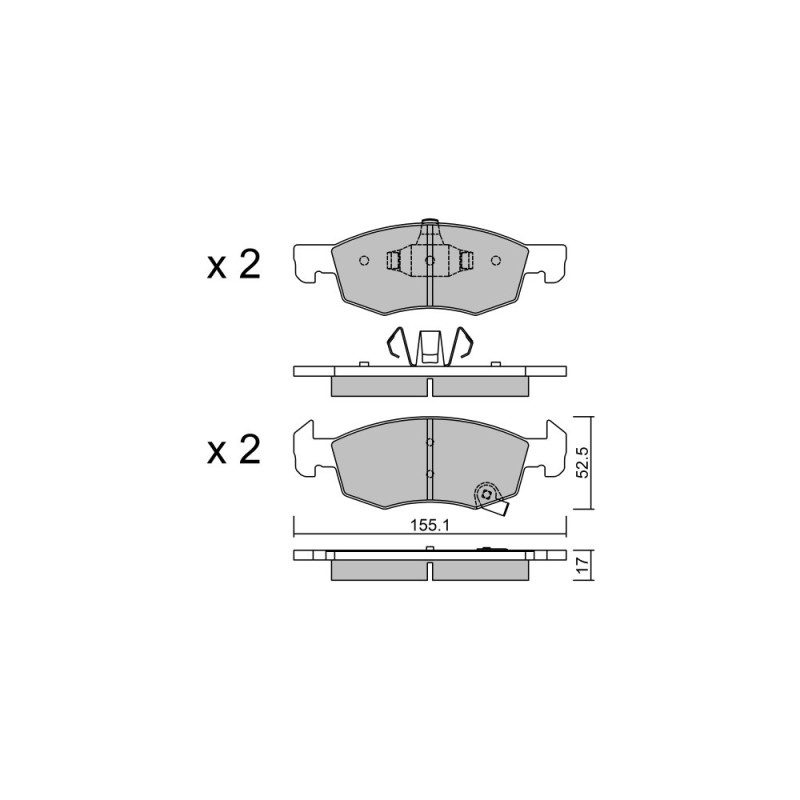 GT2i Club Avant remblokken voor OPEL Corsa E (X15) 1.4 LPG (08, 68) 90pk 2014-09-01- - GT-PC10580 - 3666618580197