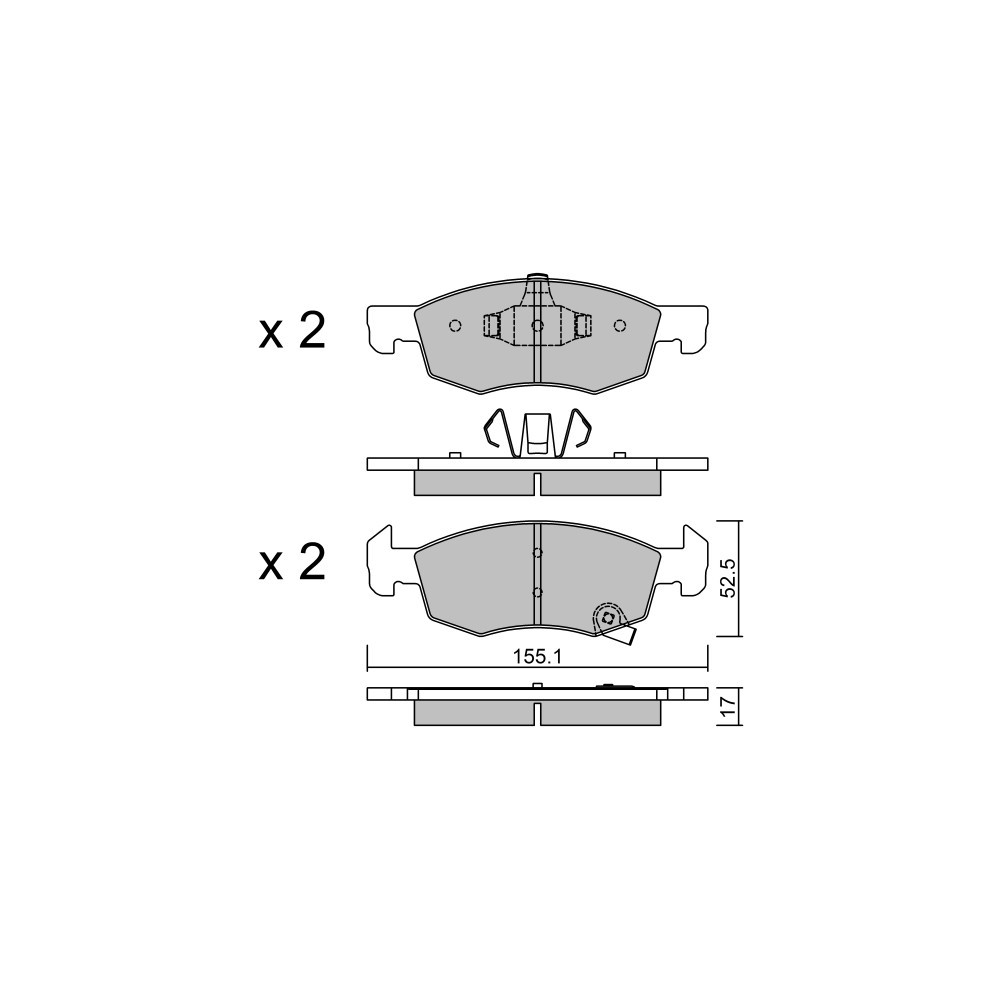 GT2i Club Avant remblokken voor OPEL Corsa E (X15) 1.4 LPG (08, 68) 90pk 2014-09-01- - GT-PC10580 - 3666618580197