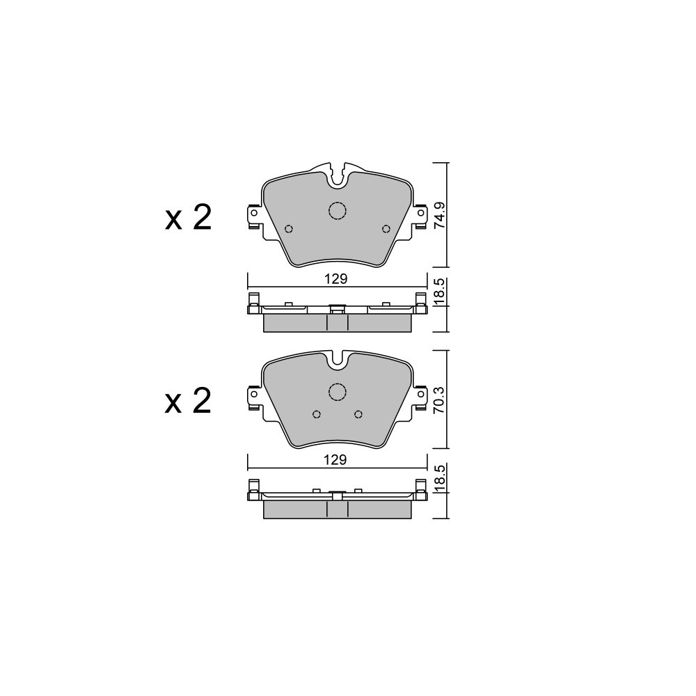GT2i Club Front brake pads for BMW 2 II Gran Coupe (F44) 128 ti 266cv 2019-11-01- - GT-PC10610 - 3666618580227