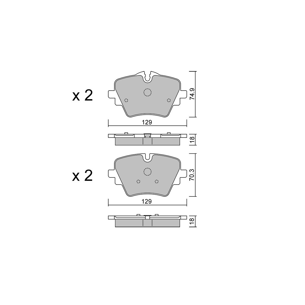 GT2i Club Front brake pads for BMW 2 II Active Tourer (U06) 230e xDrive 327cv 2021-11-01- - GT-PC10611 - 3666618580234