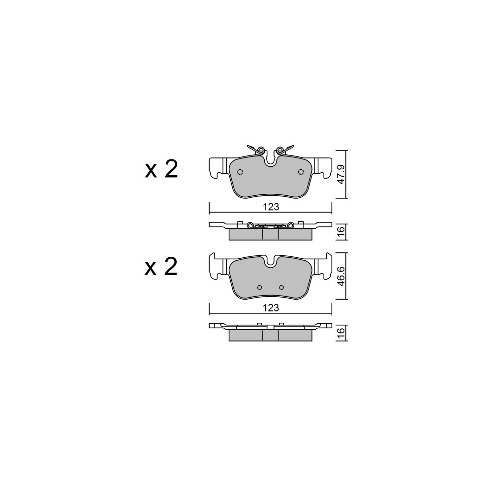 GT2i Club Rear brake pads for MINI Mini Countryman (F60) 1.5i 16V, 2.0 D, 2.0i 16V, 1.5 D, 2.0 D 2016-  Brake calipers Ate - GT-PC10620 - 3666618580241