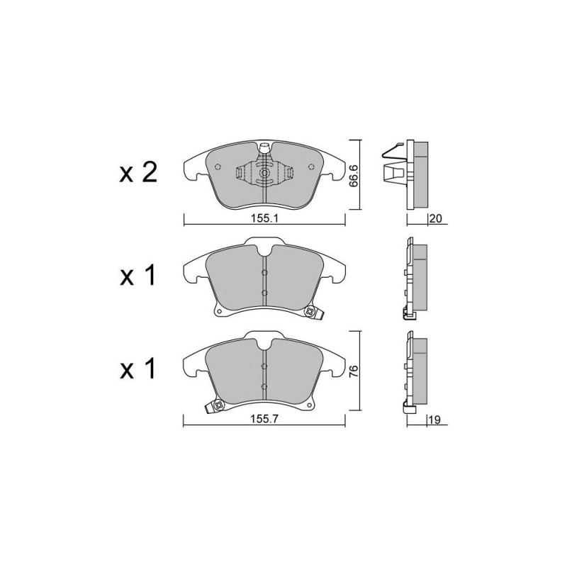 GT2i Club Avant remblokken voor FORD Mondeo V Sedan (CD) / Fusion 2.0 EcoBoost 4x4 244hp 2012-09-01- - GT-PC10630 - 3666618580258