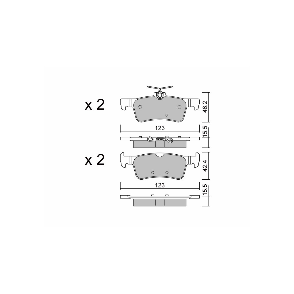 GT2i Club Rear brake pads for PEUGEOT 308 II 5.2 FSI quattro 570cv 2013-09-01-2021-06-01 - GT-PC10660 - 3666618580319