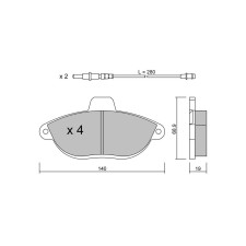Pastiglie freno anteriori GT2i Club per PEUGEOT 806 (221) 2.5 Hybrid 4WD 253cv 1994-06-01-2002-08-01