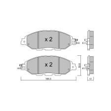 GT2i Club Front brake pads for NISSAN Pathfinder IV (R52) 5.6 AWD 406cv 2012-09-01-