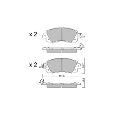 Plaquettes de frein GT2i Club Avant pour NISSAN Leaf (ZE0) Electric 150cv 2010-11-01-2017-12-01