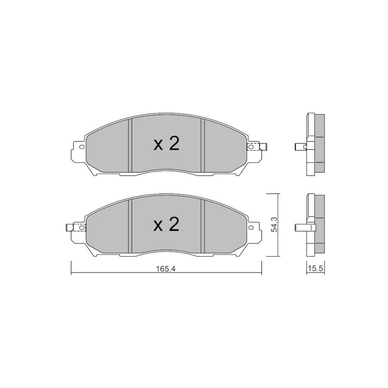 GT2i Club Avant remblokken voor NISSAN Leaf (ZE1) Electric 218pk 2017-08-01- - GT-PC10811 - 3666618580401