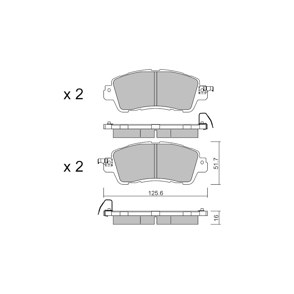 GT2i Club Front brake pads for MAZDA 2 III Sedan (DL) 1.4 (348) 162cv 2015-01-01- - GT-PC10850 - 3666618580449