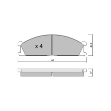 GT2i Club Front brake pads for NISSAN Terrano I (WD21)/ Pathfinder 3.0 i 4WD 149cv 1986-01-01-1996-02-01