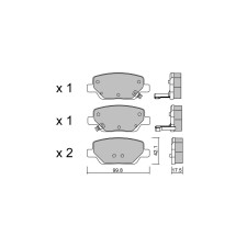 GT2i Club Rear brake pads for FIAT Tipo II Hatchback (357_) / Egea PureTech 130 131cv 2016-03-01-