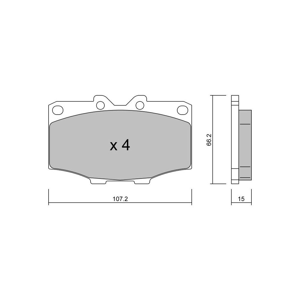 GT2i Club Avant remblokken voor TOYOTA Land Cruiser III (_J7_) 4.0 (FJ62_G) 157pk 1984-03-01- - GT-PC1110 - 3666618580654