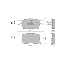 GT2i Club Front brake pads for OPEL Astra K (B16) 1.6 Turbo (68) 200cv 2015-06-01-