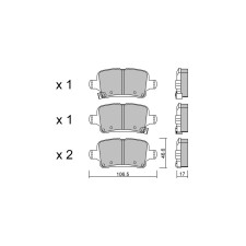 GT2i Club Rear brake pads for OPEL Astra K (B16) 1.6 Turbo (68) 200cv 2015-06-01-