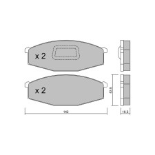 GT2i Club Avant remblokken voor NISSAN Patrol III/2 SW (W260) 2.0 D4 191pk 1984-10-01-1998-04-01 - GT-PC1121 - 3666618580777