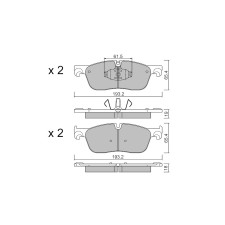 Pastiglie freno anteriori GT2i Club per LAND ROVER Discovery V Sport (L550) 3.0 AWD 340cv 2014-09-01-