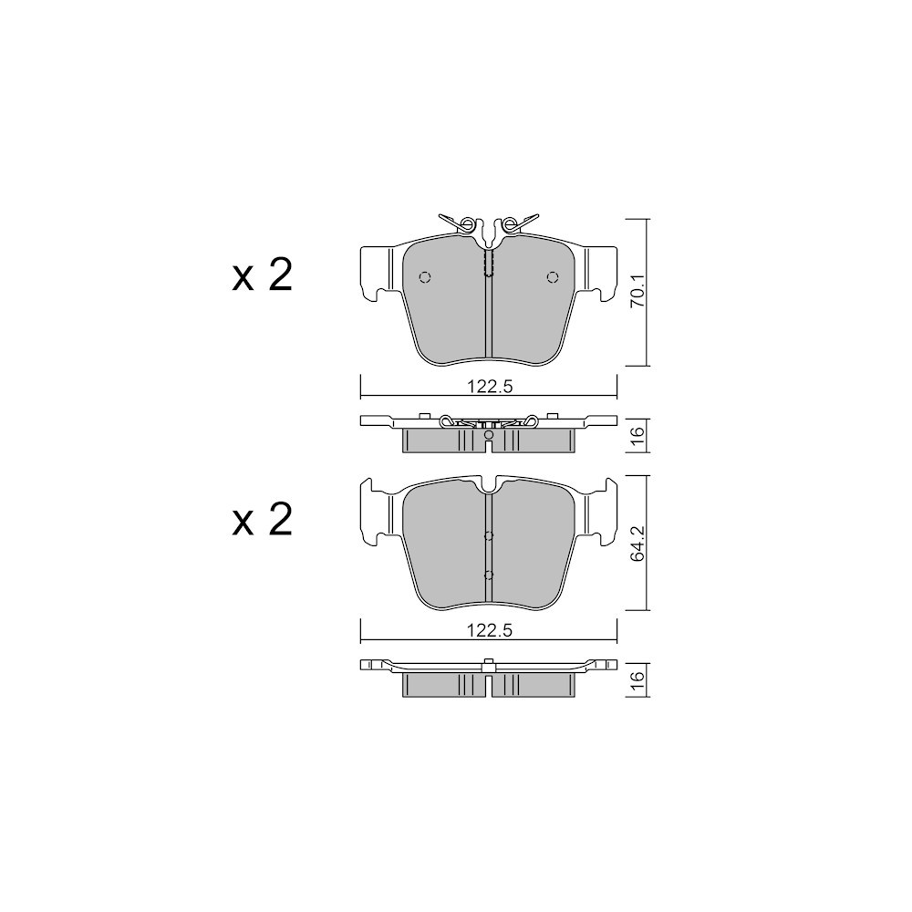 GT2i Club Rear brake pads for MERCEDES BENZ Classe C IV (W205) AMG C 43 4-matic (205.264) 391cv 2013-12-01- - GT-PC11350 - 3666618580951