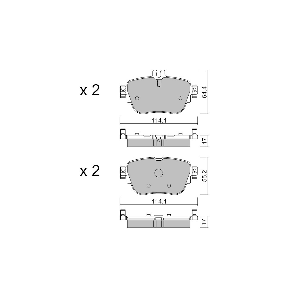 Remblokken GT2i Club Achter voor MERCEDES BENZ CLS (C257) CLS 350 EQ Boost 4-matic (257.351) 300pk 2017-12-01- - GT-PC11360 - 3666618580968