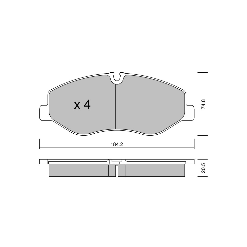 GT2i Club Front brake pads for MERCEDES BENZ Classe V II (W447) V 250 (447.813, 447.815) 211cv 2014-03-01- - GT-PC11390 - 3666618580999