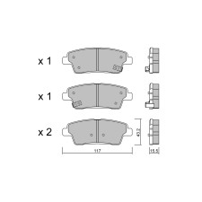 GT2i Club Rear brake pads for HYUNDAI Genesis II (DH) 3.8 GDI 335cv 2014-03-01-