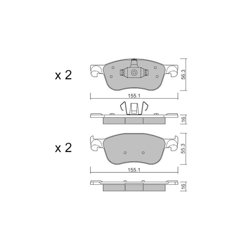 GT2i Club Avant remblokken voor FORD Fiesta 1.5 Ecobbost ST 200 pk 2017- Ate remklauwen - GT-PC11420 - 3666618581033