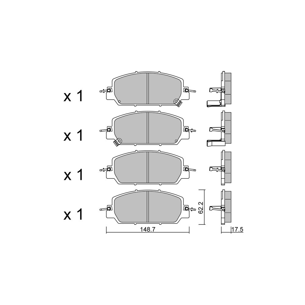 GT2i Club Front brake pads for HONDA CR-V V (RW_, RT_) 1.5 AWD (RW2) 194cv 2016-12-01- - GT-PC11530 - 3666618581088