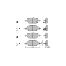 Plaquettes de frein GT2i Club Arrière pour HONDA CR-V V (RW_, RT_) 5.6 AWD 406cv 2016-12-01-