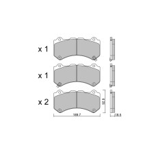 Pastiglie freno anteriori GT2i Club per NISSAN GT-R (R35) 3.8i V6 Turbo 2007-  Pinze freno Brembo