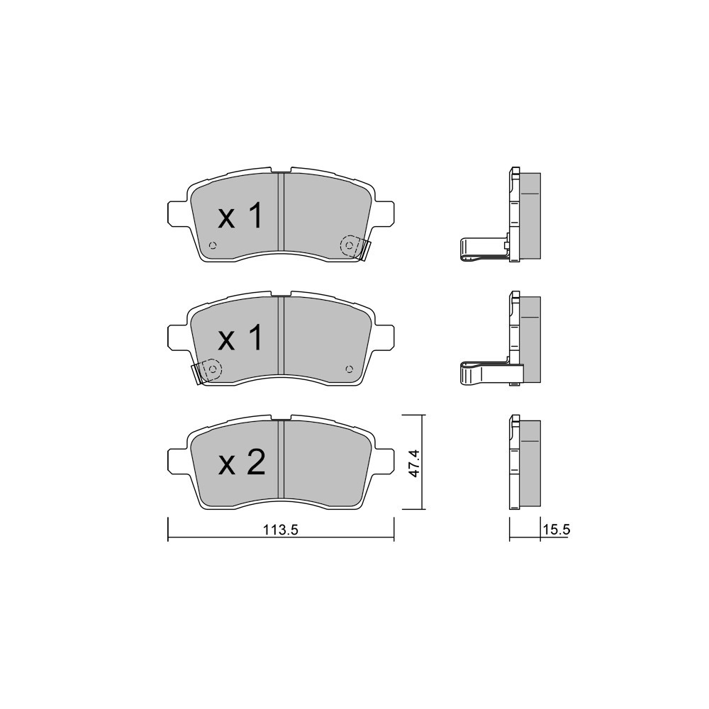 GT2i Club Front brake pads for SUZUKI Ignis III (MF) 1.6 CRDi 136cv 2016-10-01- - GT-PC11620 - 3666618581170