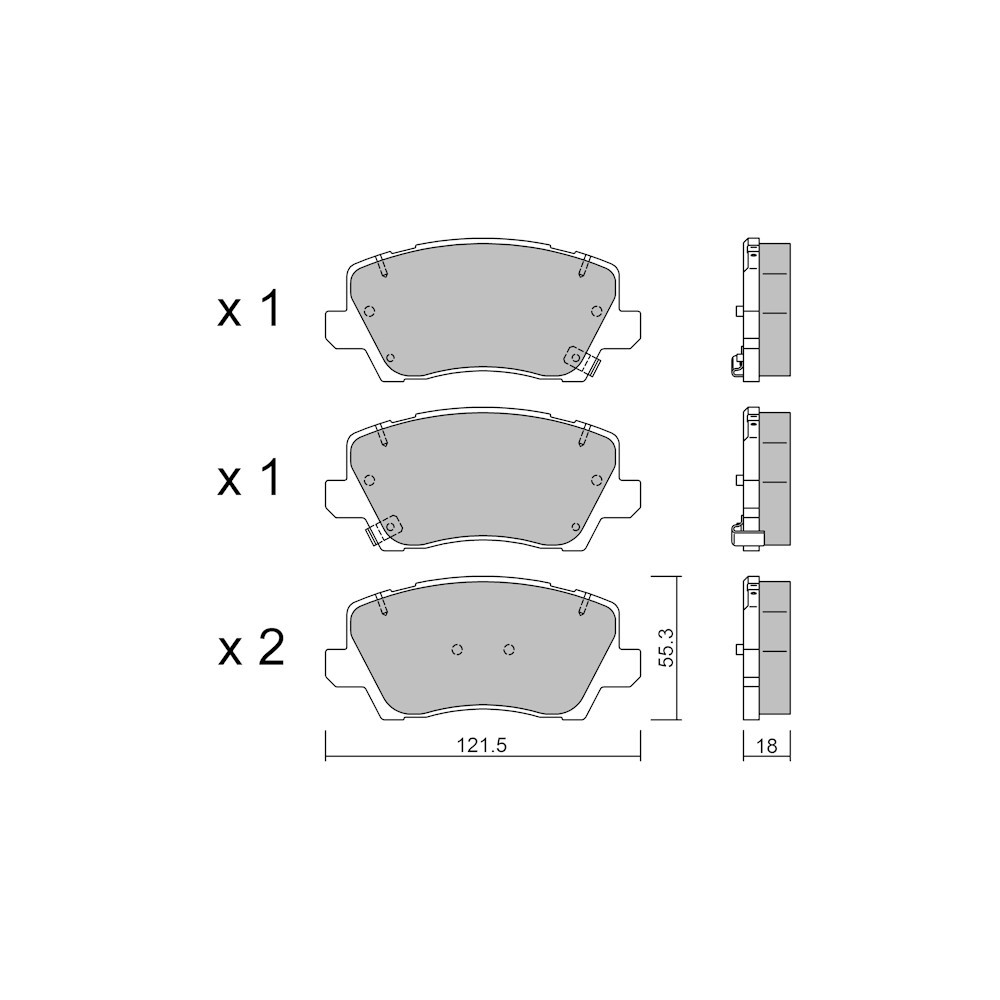 GT2i Club Avant remblokken voor KIA Picanto III (JA) / Morning 1.0 T-GDi 101pk 2017-03-01- - GT-PC11650 - 3666618581200