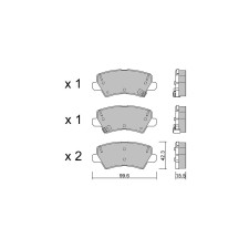 Remblokken GT2i Club Achter voor KIA Picanto III (JA) / Morning 1.0 T-GDi 101pk 2017-03-01- - GT-PC11660 - 3666618581217
