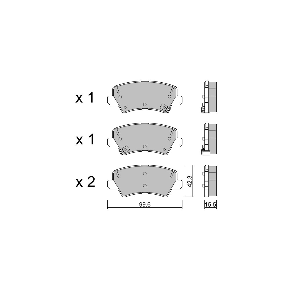 Plaquettes de frein GT2i Club Arrière pour KIA Picanto III (JA) / Morning 1.0 T-GDi 101cv 2017-03-01- - GT-PC11660 - 3666618581217