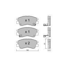 GT2i Club Avant remblokken voor MITSUBISHI Pajero I (L04_G, L14_G)/ Shogun 2.0 TDI quattro 164pk 1982-01-01-1991-12-01 - GT-PC1170 - 3666618581255