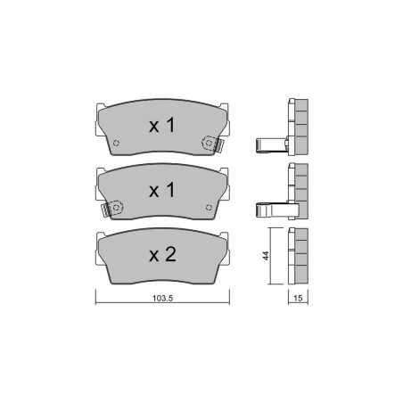 GT2i Club Front brake pads for SUZUKI X-90 (EL) 1.5 (68) 141cv 1995-09-01-1997-12-01