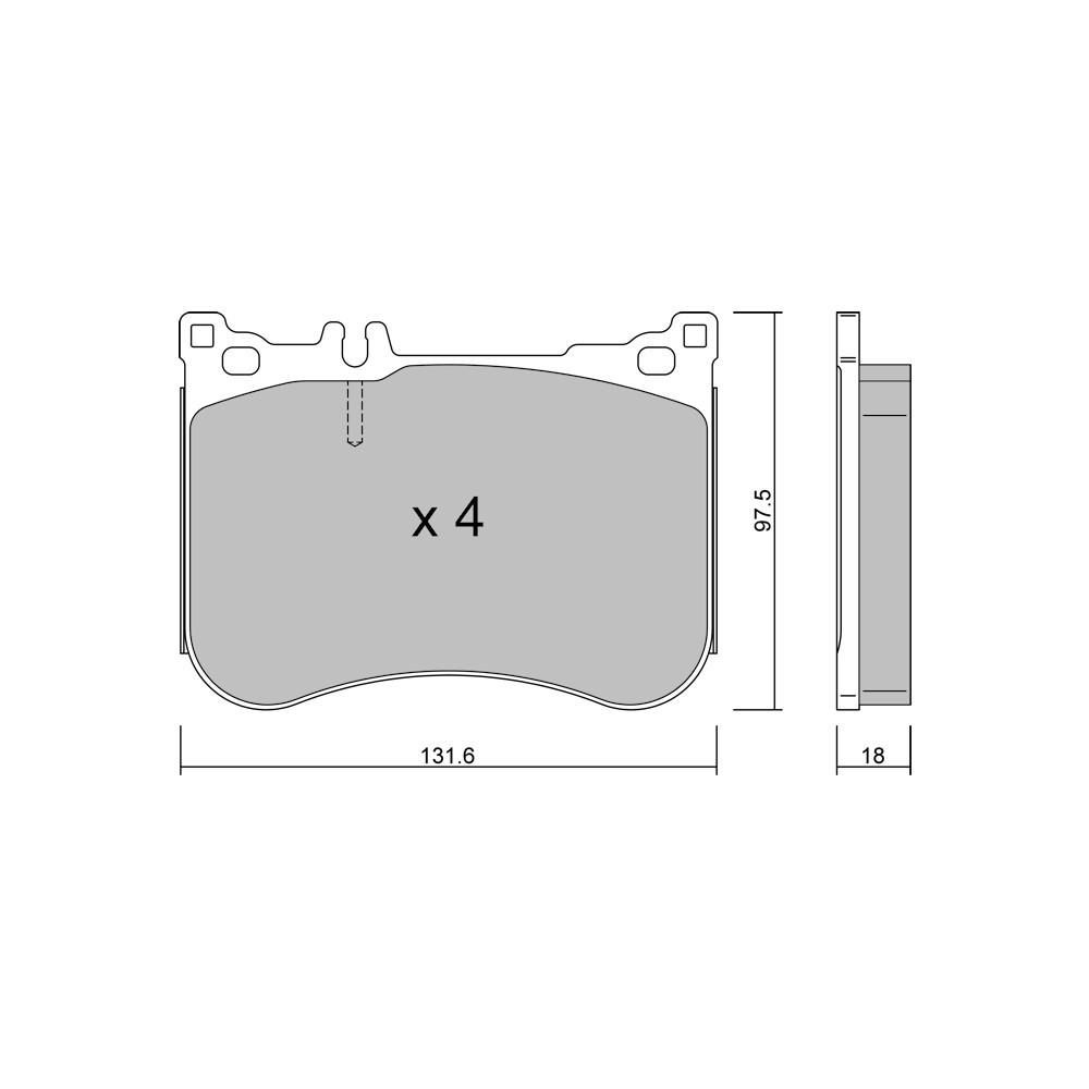GT2i Club Front brake pads for MERCEDES BENZ Classe S VII (W222, V222, X222) 63 AMG (209.377) 482cv 2013-05-01- - GT-PC11970 - 3666618581491