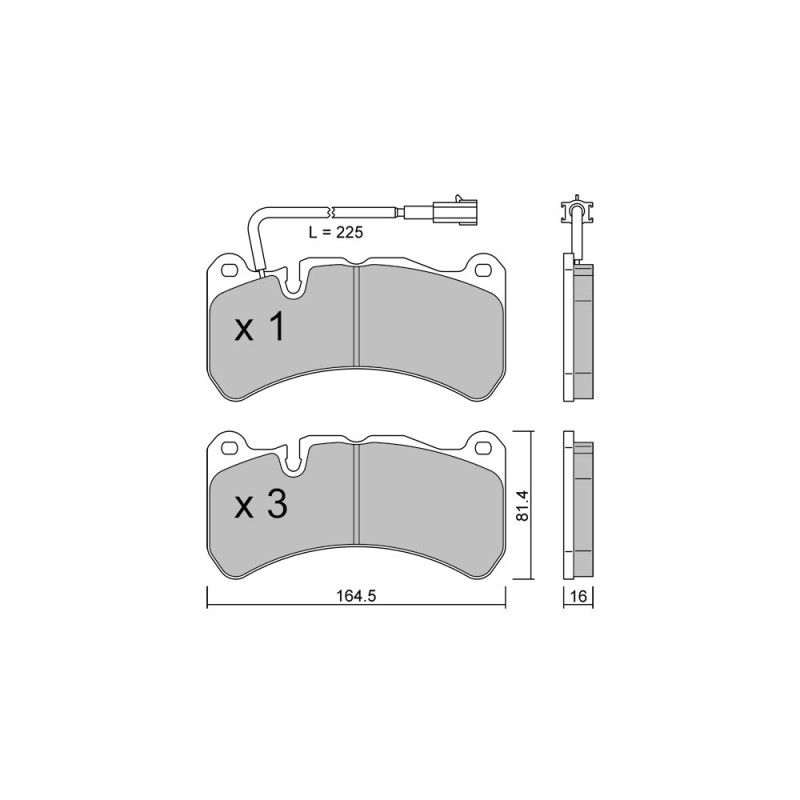 GT2i Club Avant remblokken voor MASERATI Quattroporte VI 599 GTB 620pk 2013-01-01- - GT-PC12010 - 3666618581576