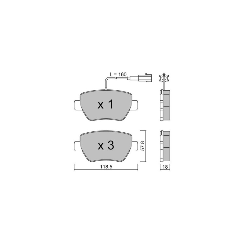 Remblokken GT2i Club Achter voor MASERATI Ghibli III (M157) 3.0 D 275pk 2013-08-01- - GT-PC12040 - 3666618581613