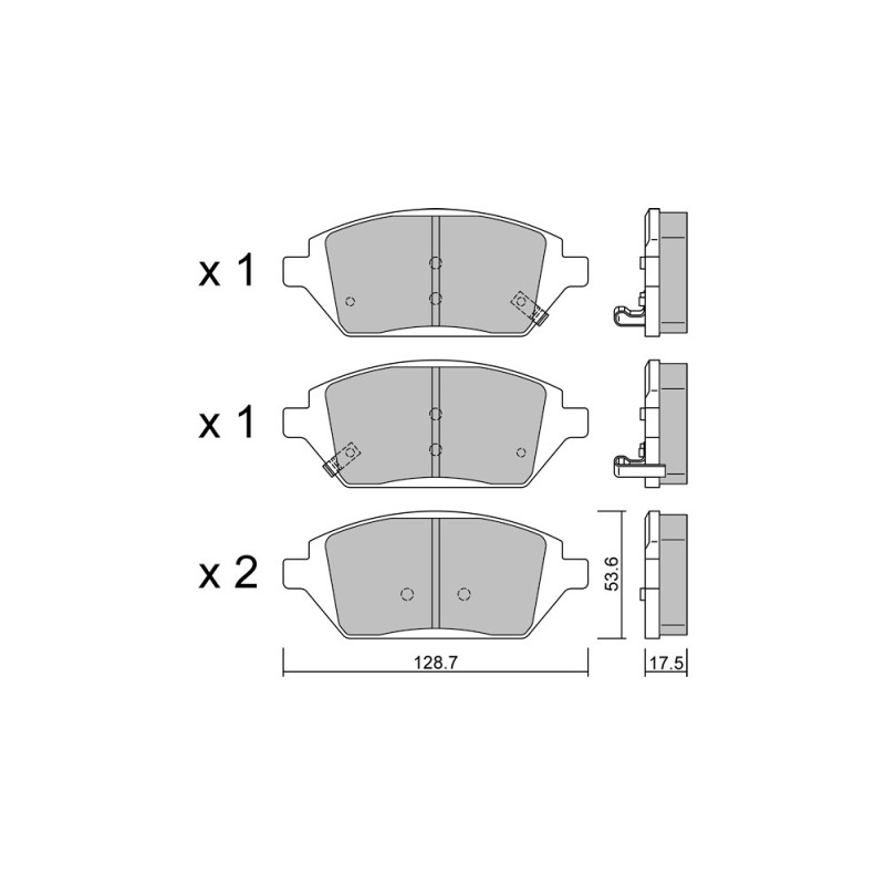 GT2i Club Avant remblokken voor OPEL Karl (C16) 1.4 LPG (_76) 141pk 2015-01-01- - GT-PC12110 - 3666618581651