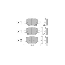 Plaquettes de frein GT2i Club Arrière pour OPEL Mokka I / Mokka X (J13) 1.4 4x4 (_76) 153cv 2012-06-01-