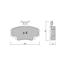 Plaquettes de frein GT2i Club Avant pour RENAULT Clio I 1.8i 16V, 2.0i 16V Williams 1990-98 - Etriers de frein Girling