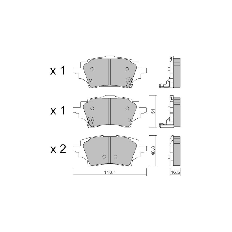 Remblokken GT2i Club Achter voor TOYOTA Yaris V (_P21_, _PA1_, _PH1_) 300e (KMA10) 204pk 2020-02-01- - GT-PC12280 - 3666618581774