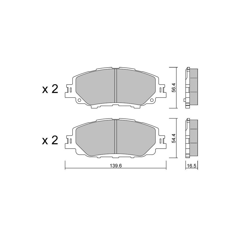 GT2i Club Avant remblokken voor TOYOTA Corolla XI Hatchback (_E21_) / Auris 2.0 Hybrid (MZEH12) 184pk 2018-10-01- - GT-PC12350 - 3666618581804