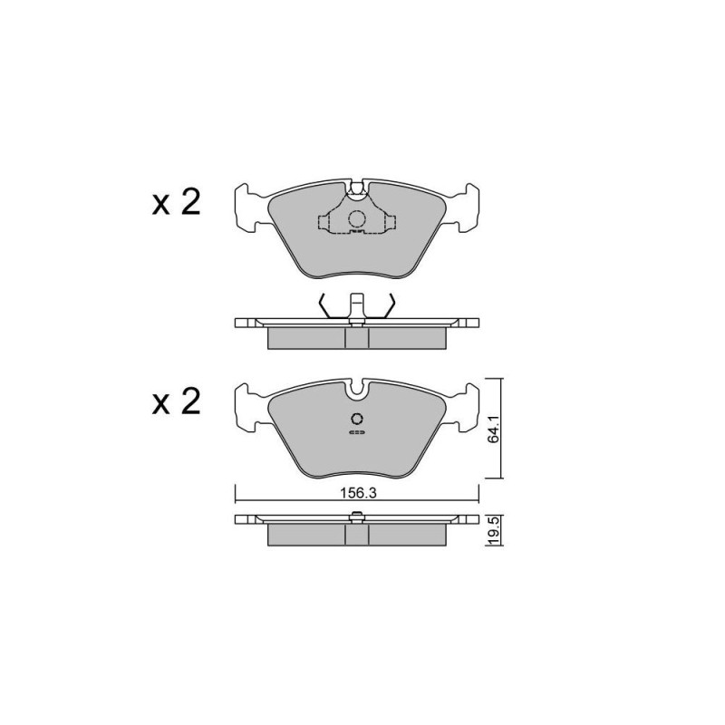 Plaquettes de frein GT2i Club Avant pour BMW Serie 3 (E36) M3 3.0i, 3.2i 1991-98 - Etriers de frein Ate  - GT-PC1240 - 3661768552599