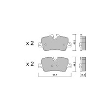 GT2i Club remblokken achter voor BMW 2 II Coupé (G42) 330 i 259pk 2021-08-01- - GT-PC12640 - 3666618582108