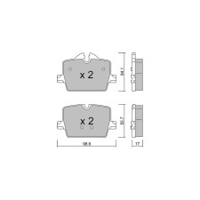 GT2i Club remblokken achter voor BMW 4 II Cabrio (G23) eDrive40 340pk 2020-11-01- - GT-PC12650 - 3666618582115