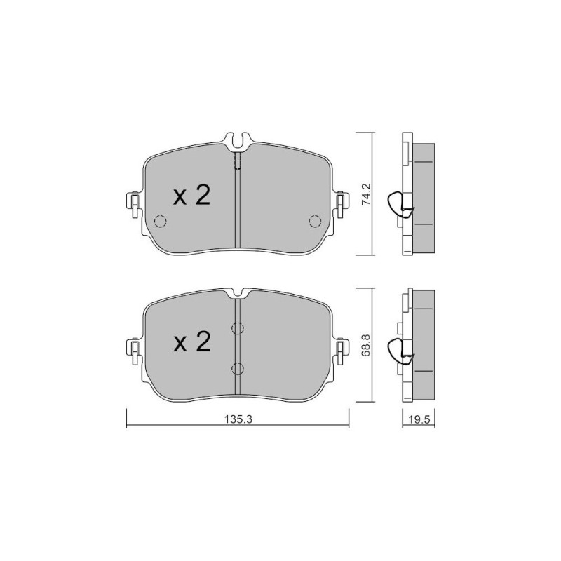GT2i Club Avant remblokken voor MERCEDES BENZ CLA II (C118) AMG A 35 4-matic (177.051) 306pk 2019-03-01- - GT-PC12680 - 3666618582146